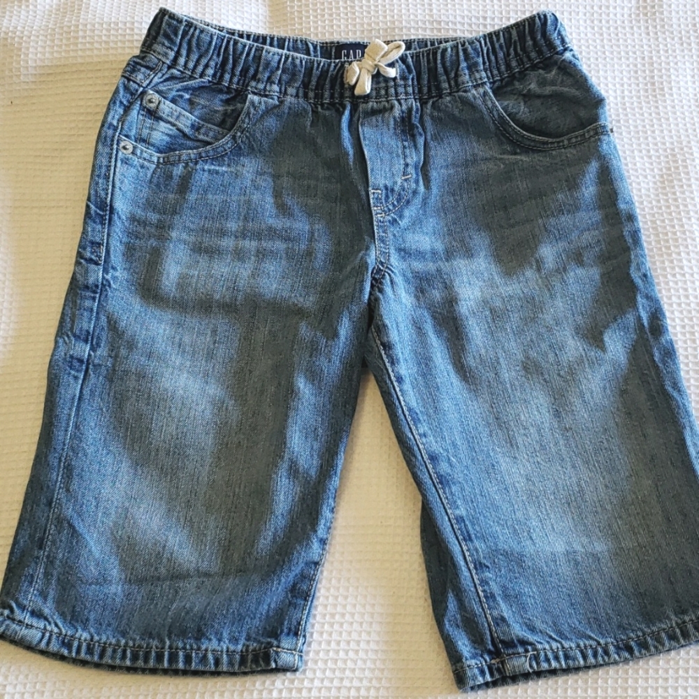 Gap Boys Size 10-11 Large Long Blue Denim Jean Shorts